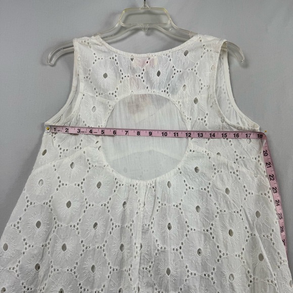 Platinum Tunic Top Womens Small Medium White Eyelet Embroidery Lagenlook NEW - Picture 9 of 12